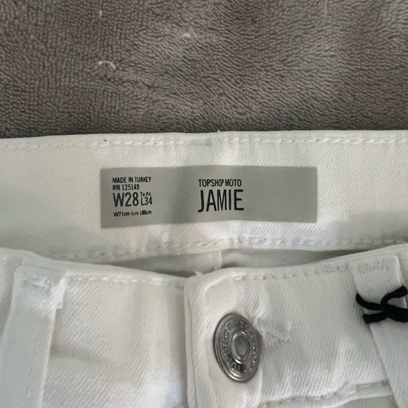 NWT Topshop Jamie white high waisted skinny jeans - Picture 3 of 3